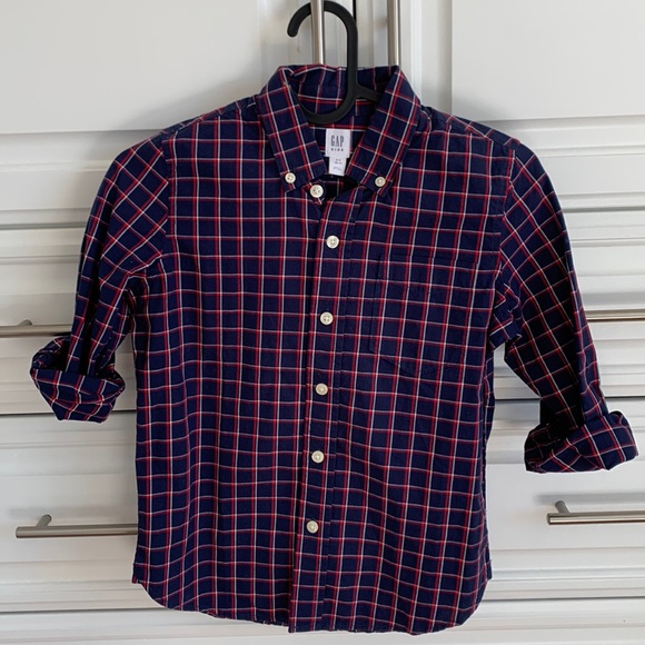 GAP kids plaid button-up Sz S (6-7) - Picture 1 of 3